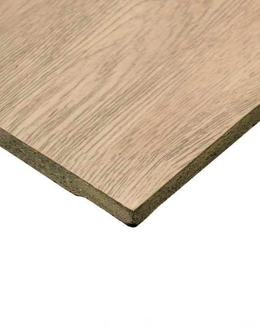 Oak wood effect 20mm rubber flooring tile by Gym Gear, 1m x 0.5m, showing realistic oak wood grain pattern.