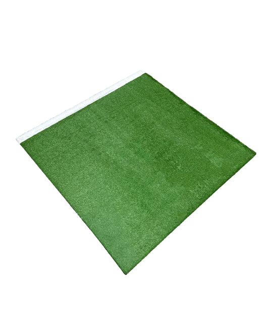 Green 30mm gym sled track turf tile with markings, 1x1m size, ideal for athletic flooring by Gym Gear