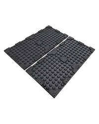 Gym Gear black rubber flooring tile with grey fleck, 30mm thick, designed for gym undercarriage and durable exercise spaces.