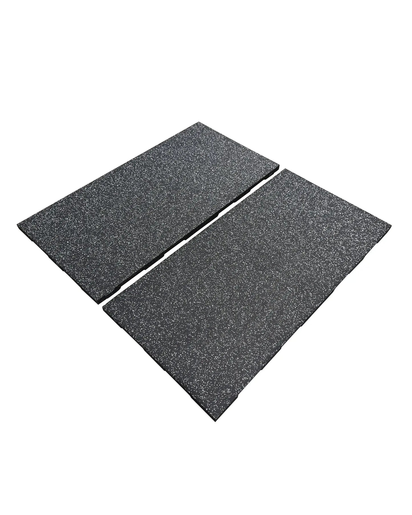 Grey fleck Gym Gear black rubber flooring tile, 30mm thick, designed for gym or workout areas with durable, slip-resistant surface.