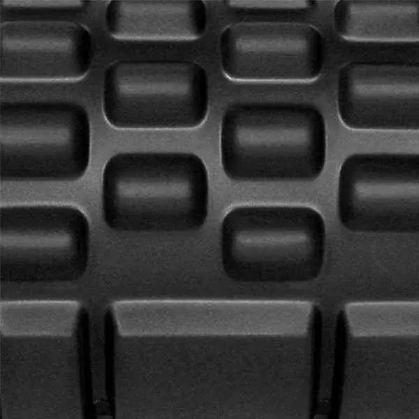 Black Gym Gear deep tissue foam roller for muscle massage and recovery, studio accessories for fitness and therapy.