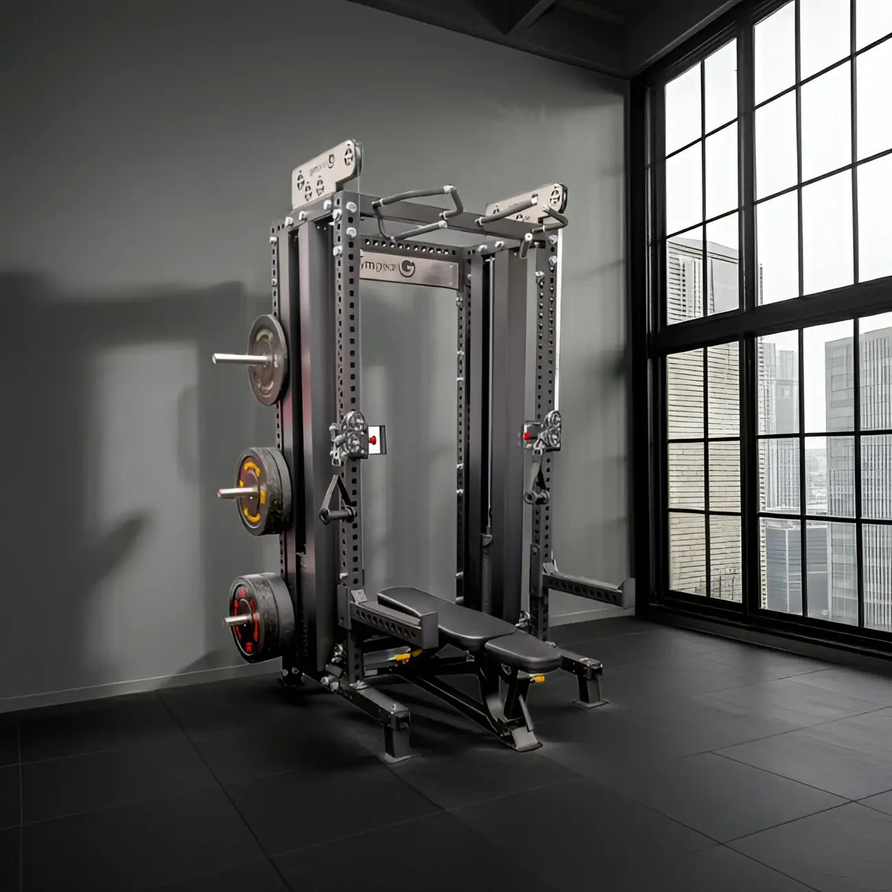 Gym Gear Elite Series DAP Half Rack Combo with pin-loaded design for versatile weightlifting and strength training.