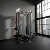 Gym Gear Elite Series DAP Half Rack Combo with pin-loaded design for versatile weightlifting and strength training.