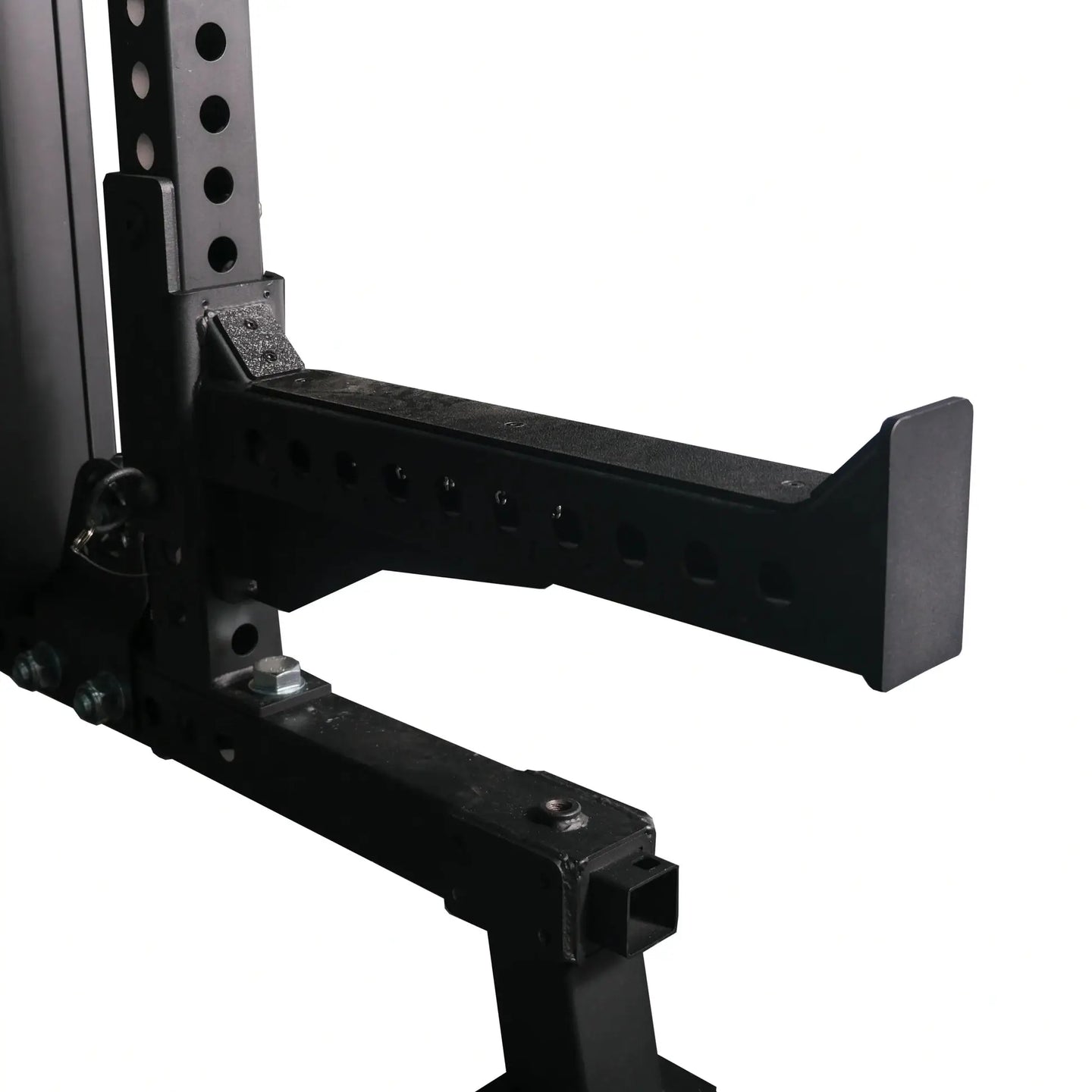 Gym Gear Elite Series DAP Half Rack Combo, pin loaded gym equipment with sturdy metal frame and adjustable safety bars for weightlifting.