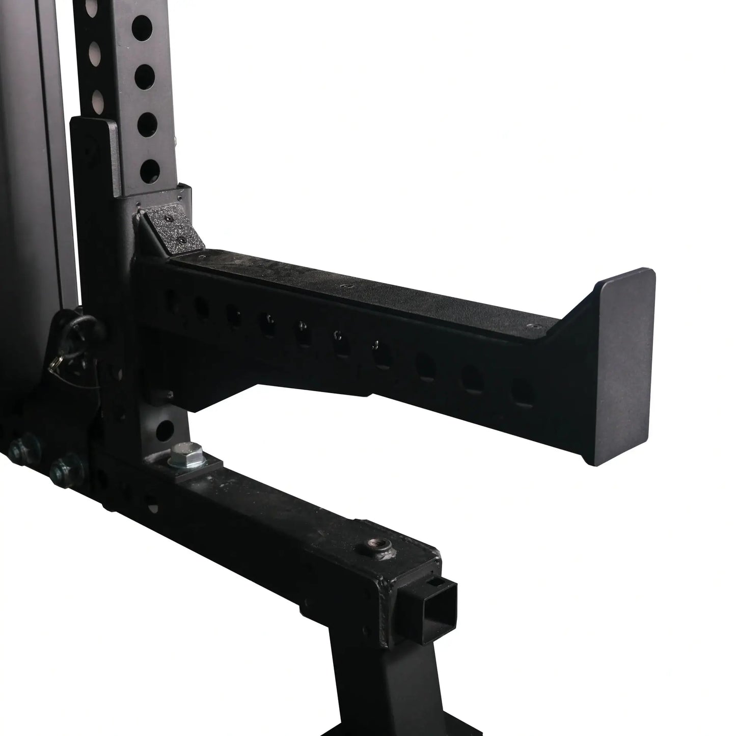 Gym Gear Elite Series DAP Half Rack Combo, pin loaded gym equipment with sturdy metal frame and adjustable safety bars for weightlifting.