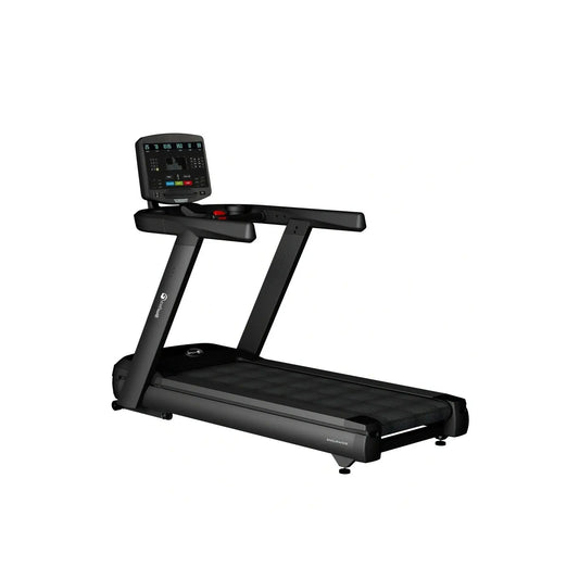 Gym Gear Endurance Series T6 treadmill with digital display and running belt, set on a gym floor for cardio workouts.