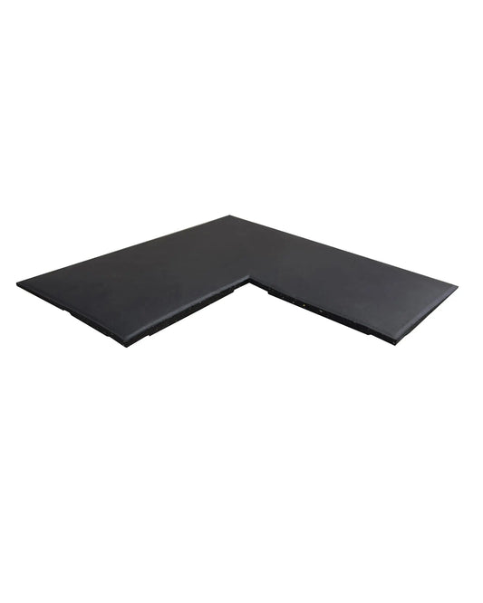 Gym Gear gym flooring corner ramp edge, 15mm thick, with smooth beveled edge for safe, seamless workout space transitions