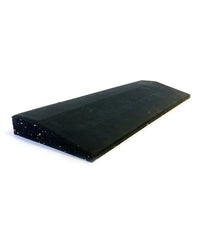 Rubber gym floor edge from Gym Gear with a ramped design, suitable for gym flooring and workout area transitions.
