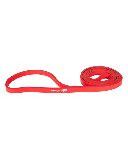 Red Gym Gear Powerbands 13mm for studio workouts, versatile resistance bands for strength training and exercise routines.