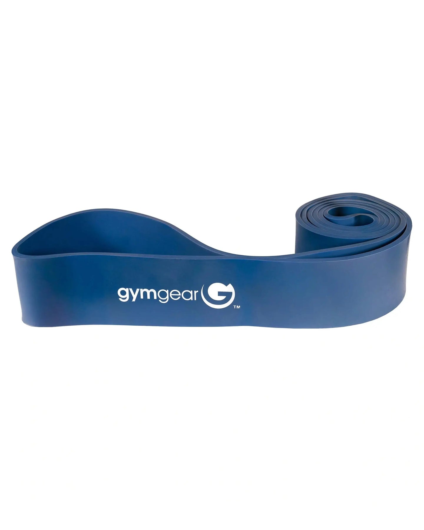 Blue Gym Gear Powerbands in assorted colors for studio workouts, 64mm resistance bands for strength training and fitness exercises.