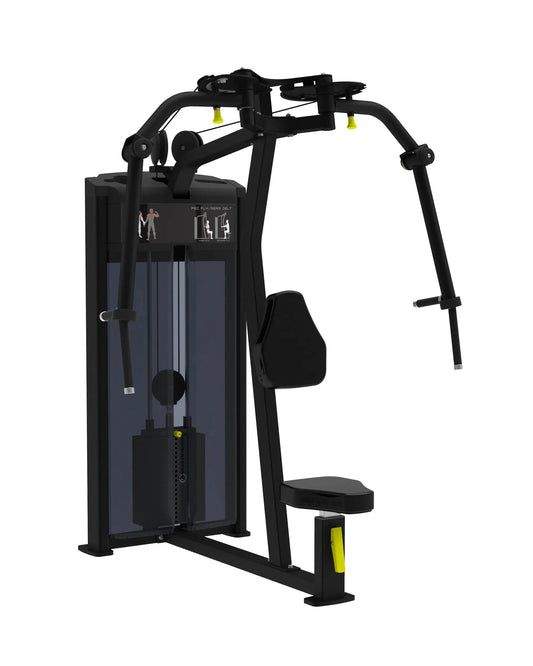Gym Gear Pro Series Pin Loaded Pec Fly and Rear Delt machine showing padded seats and handles for chest and shoulder workouts