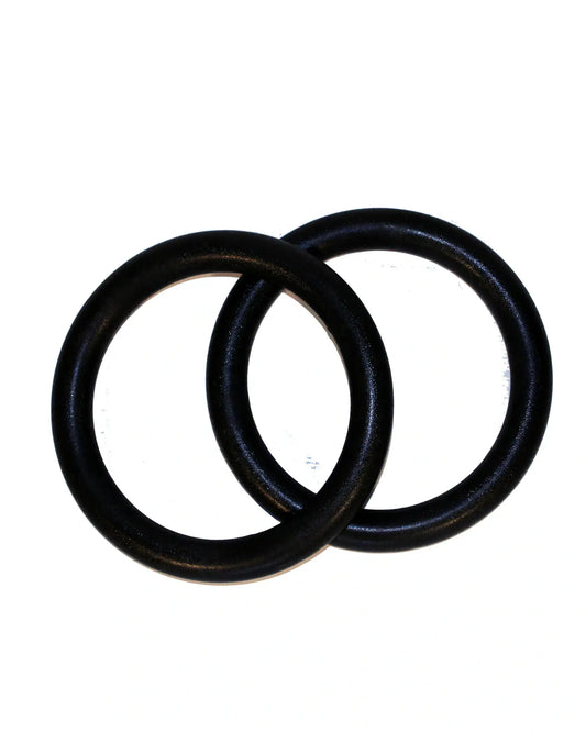 Pair of Gym Gear studio gym rings with adjustable straps, used for strength training and bodyweight exercises.