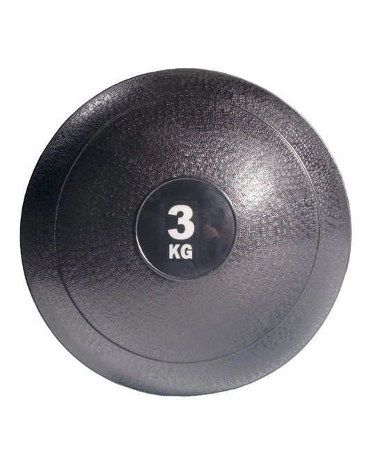 Gym Gear slam ball, 3kg, durable exercise ball for strength and conditioning workouts, shown with textured surface and handles.