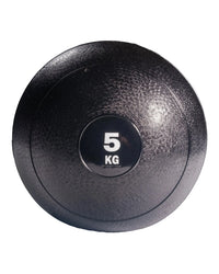 Gym Gear slam ball 5kg for strength training, showing a black and red weighted exercise ball on a gym floor