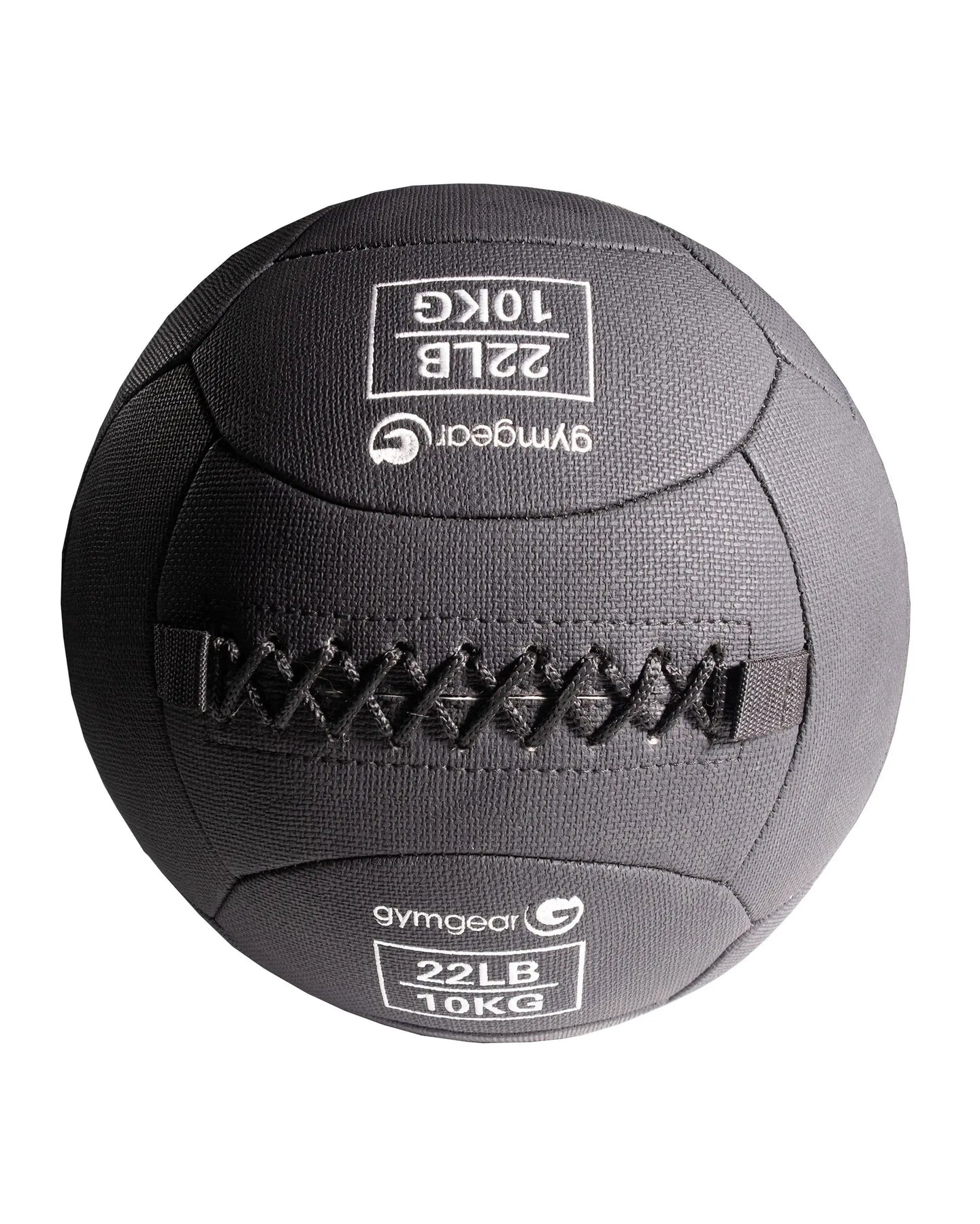 Gym Gear wall balls 10kg for fitness workouts, showing durable, textured surface and adjustable handles for strength training.