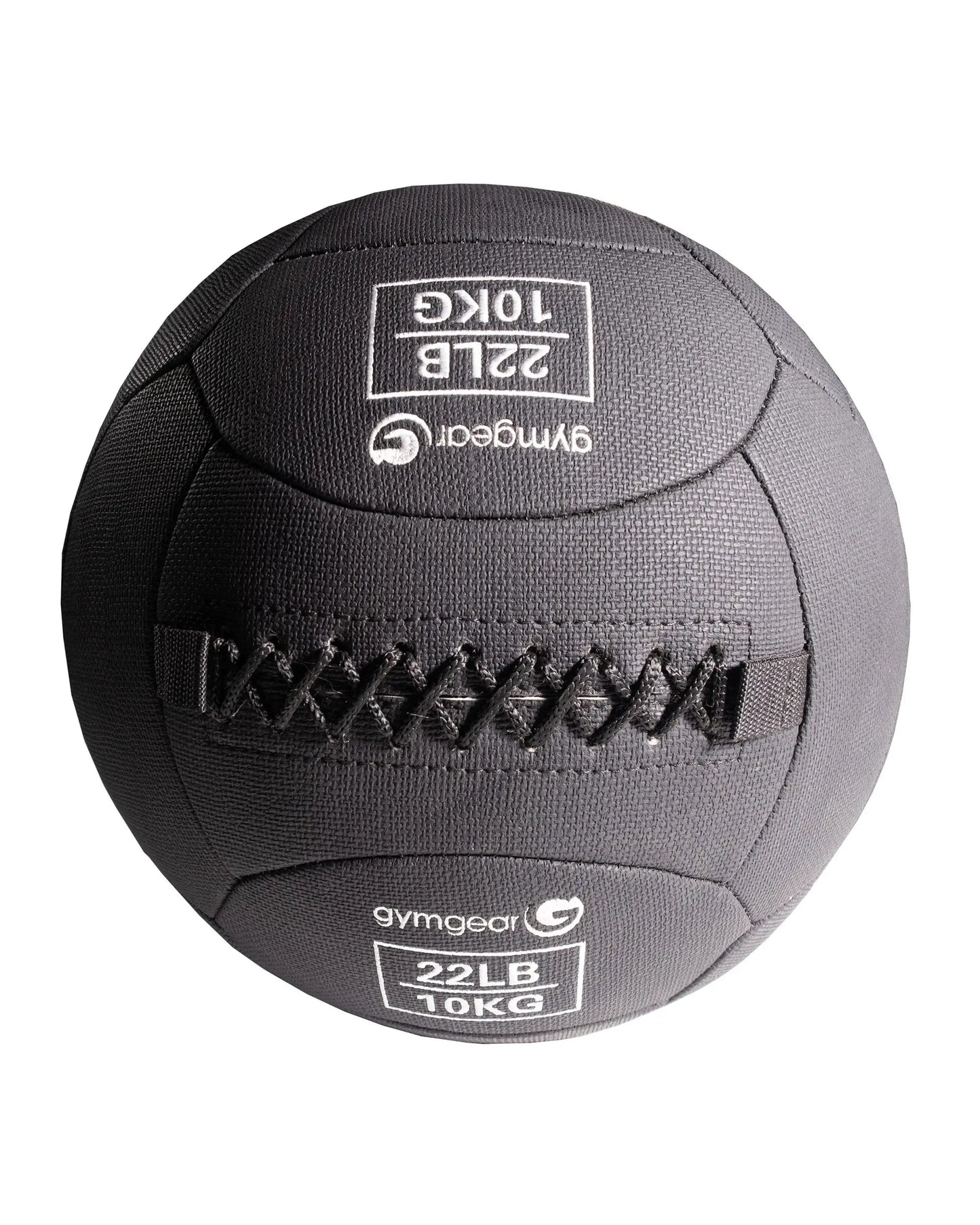 Gym Gear wall balls 10kg for fitness workouts, showing durable, textured surface and adjustable handles for strength training.