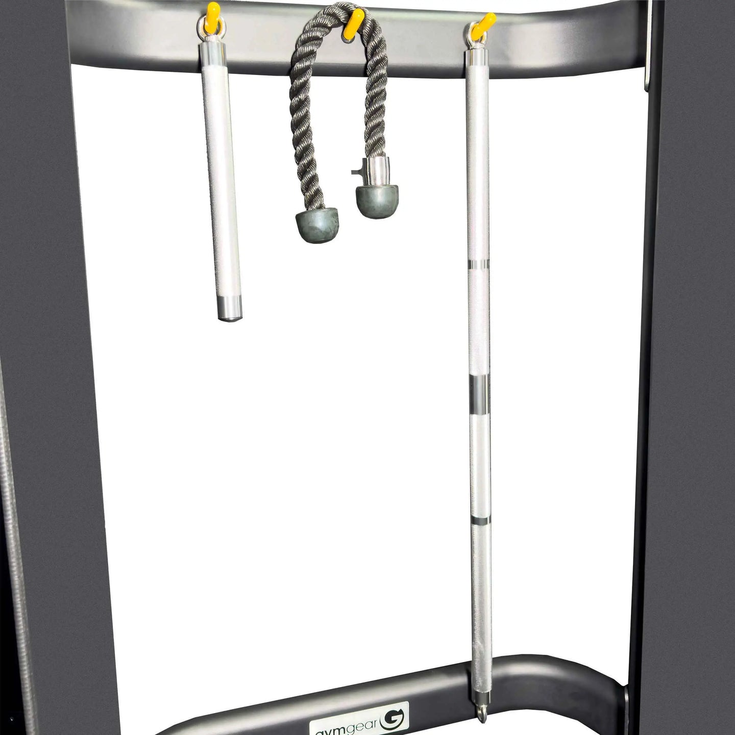 Gym Gear Pro Series dual adjustable pulley with full shroud, pin-loaded, showcasing the sleek, functional design of the fitness equipment.