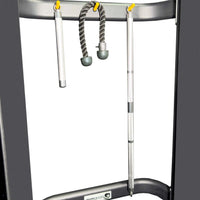 Gym Gear Pro Series dual adjustable pulley with full shroud, pin-loaded, showcasing the sleek, functional design of the fitness equipment.