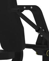 Gym Gear Pro Series seated dip machine with pin-loaded design for upper body strength training, shown in a gym setting.