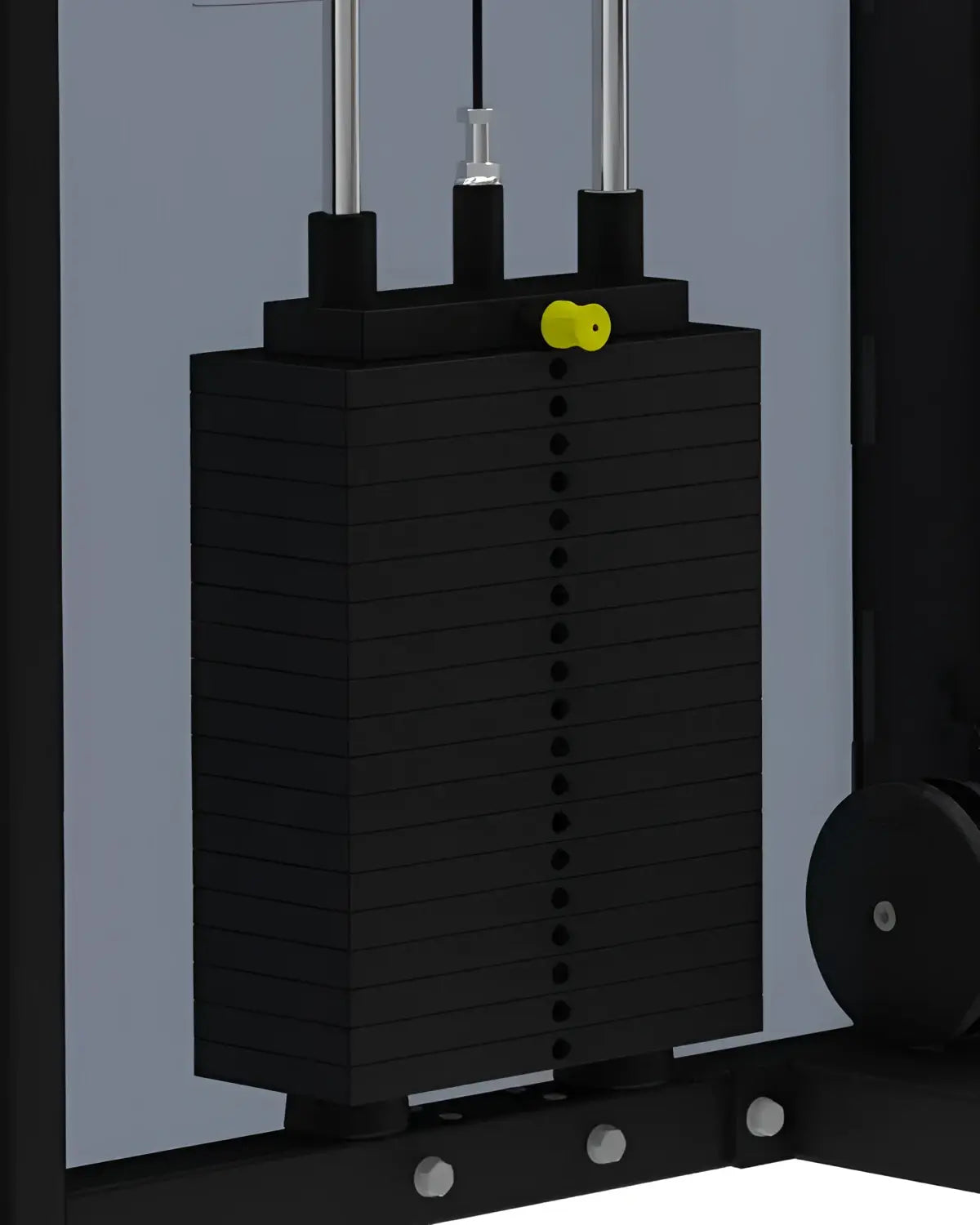 Gym Gear Pro Series seated dip machine with pin-loaded design for upper body workouts, shown in a gym setting.