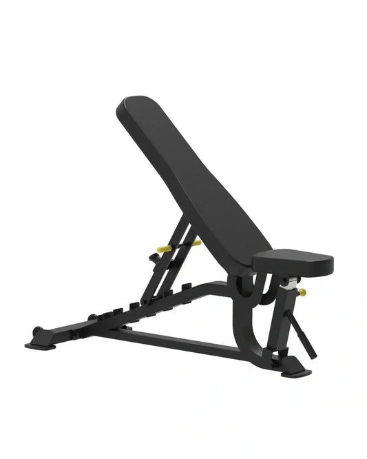 Sterling Series adjustable plate-loaded bench by Gym Gear with padded seat and backrest for strength training and workouts