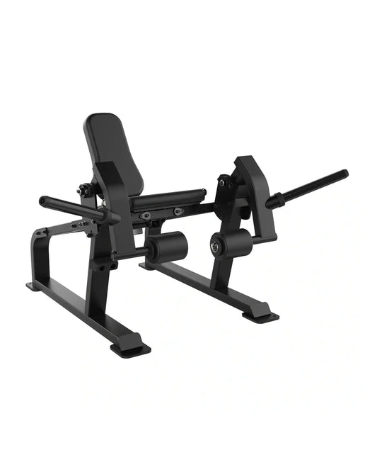 Sterling Series Plate Loaded Leg Extension machine by Gym Gear with padded seat and adjustable leg support.