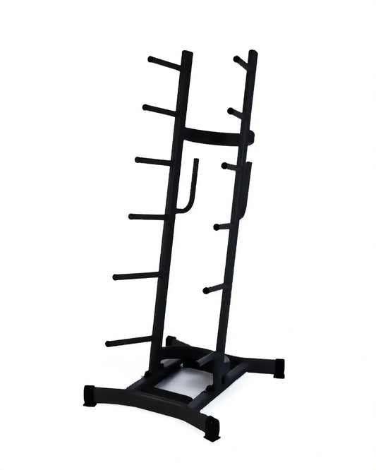Gym Gear studio barbell rack holding 12 sets of barbells, designed for efficient storage and organization in a gym or fitness space.