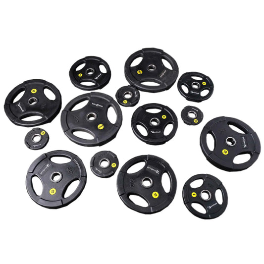 Urethane Olympic Weight Plates (Tri-Grip) - 100kg Set - QVEC